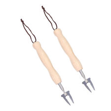 2Pcs Stainless Steel Extendable Marshmallow Roasting Sticks with Wood Handle