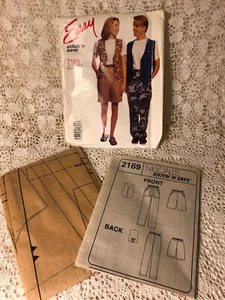 1999 Easy Stitch n Save McCall's 2169 PATTERN Unisex Vest Pants Shorts Sz. S M L - Picture 1 of 3