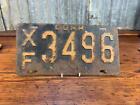 1952 Vintage NEW JERSEY Commercial Riveted PATINA License PLATE XF3496 Hot Rod