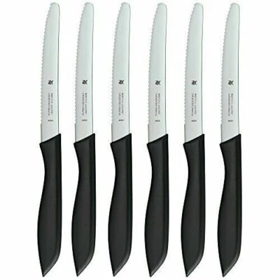 WMF Frühstücksmesser Vespermesser Brötchenmesser 6-teilig Set Schwarz Edelstahl - Bild 1 von 4