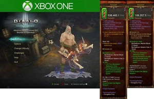 Diablo 3 Xbox One Softcore Modded Primal Weapon Set Bul-Kathos's Oath Barbarian - Picture 1 of 1