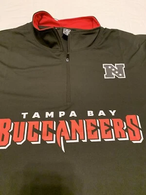 Tampa Bay Buccaneer NFL Equipo Ropa 1/4 Cremallera Pullover Escritura Camisa Marrón Med $45 Foto 1 de 4