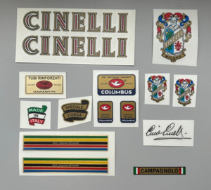 Cinelli 70's full set decals stikers. Signature of Cino Cinelli is included 