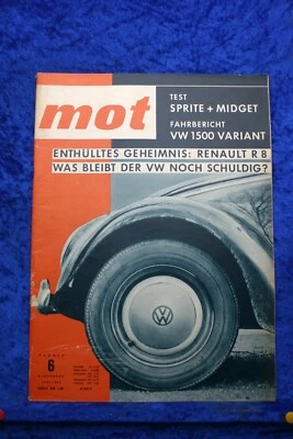 MOT 6/62 MG Midget Austin Healey Sprite VW 1500 Variant Steyr Puch Fiat 500 - Immagine 1 di 2