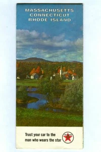 Vintage 1965 TEXACO Stazione di servizio MA CT & RI Southern New England ROAD MAP! - Foto 1 di 2
