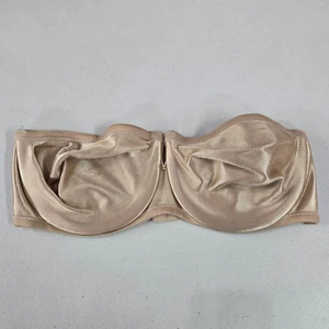 Vanity Fair Women Bra 38C Brown Bandeau NO STRAPS Underwire Smooth - Picture 1 of 8