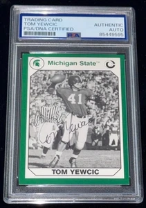 Tom Yewcic "MSU Spartans 1952 National Champions" Signed Rookie Card rc Auto PSA - Picture 1 of 2