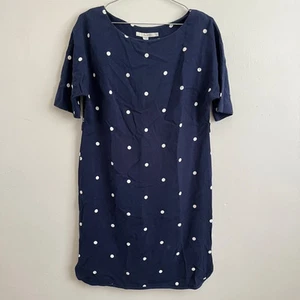 Boden Navy Blue & White Polka Dot Dress Short Sleeve - Women's Size UK 10 L - Imagen 1 de 9