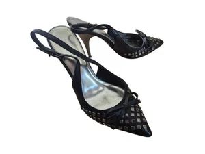 Women Karen Millen Black And Silver High Heels Sandals Shoes UK 5 EU 38 - Picture 1 of 6