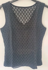 Matalan All Over Lace Fitted Top Front Only Lined, Size 8 - Picture 1 of 13