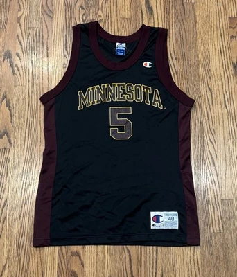 Camiseta deportiva de baloncesto Minnesota Golden Gophers Sam Jacobson #5 campeón vintage de la NCAA Foto 1 de 4