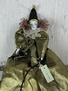 Vintage Clown Porcelain doll Plays Music Show Stoppers Harlequin Jester - Picture 1 of 15