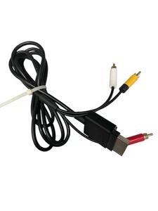 Official OEM Microsoft Xbox 360 AV Composite Audio/Video Cable RCA - Picture 1 of 3