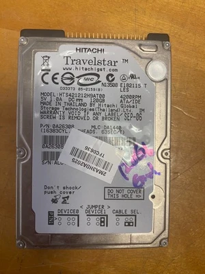 Tested. HITACHI Travelstar HTS421212H9AT00 120GB IDE/ATA 4200RPM WARRANTY - Image 1 of 3