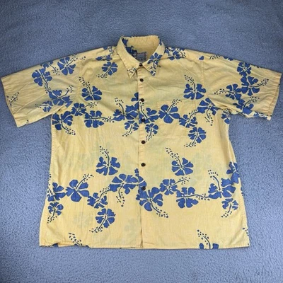 Camisa Floral Reyn Spooner Para Hombres XL Amarillo Azul Hawaiano Clásicos Conmemorativos Foto 1 de 4