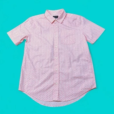 Children's Place Boy’s Diamond Poplin Button Down Shirt Pink XXL 16 - Image 1 of 4