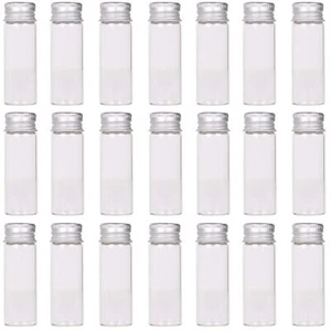 24 Tiny Jars with Aluminum Screw Lids 15ml Small Glass Bottles Clear Mini Via... - Picture 1 of 5