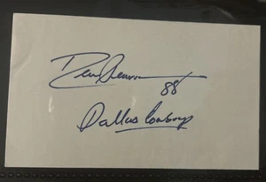 DREW PEARSON HOF NFL FOOTBALL AUTOGRAPH SIGNED 3 X 5 INDEX CARD NM-MNT - Picture 1 of 1