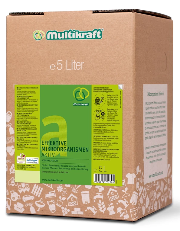 MULTIKRAFT Effektive Mikroorganismen Aktiv (EM-Aktiv) Bodenhilfsstoff Dünger 5 Liter