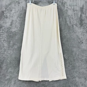 Lucky Charm Skirt Womens Medium Maxi Textured Knit Minimalist Lagenlook Ivory - Picture 1 of 9