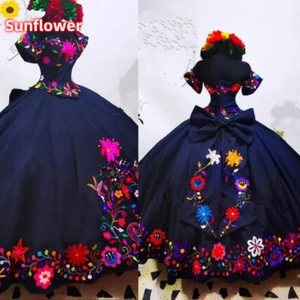 Vestidos de quinceañera bordados con flores satén novia fiesta graduación vestidos de baile16 - Imagen 1 de 13