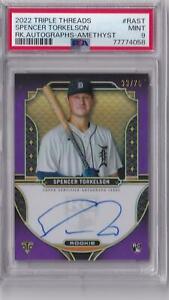 Spencer Torkelson 2022 Topps Triple Threads AMETHYST AUTO ROOKIE #33/75 - PSA 9