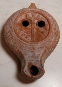 Oil Lamp Pottery Terra Cotta Menorah - No date known - estate lamp - Picture 1 of 6