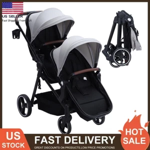 Double Stroller Track Tandem Stroller for Infant and Toddler, Foldable Pushchair - Picture 1 of 10