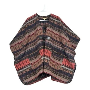 Democracy Women’s S/M Boho Tribal Poncho Southwestern Aztec Texas Western Rodeo - Picture 1 of 15