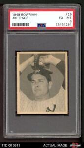 1948 Bowman #29 Joe Page Yankees SHORT-PRINT RC PSA 6 - EX/MT