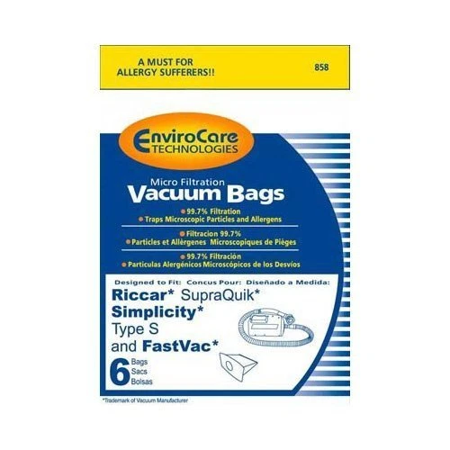 Riccar RSQ-6 SupraQuick replacement paper bag- 6 bags - Image 1 of 1