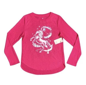 NWT SO Girls Softest Thermal Tunic Longsleeve Unicorn Shirt Pink Large 10/12 - Picture 1 of 6