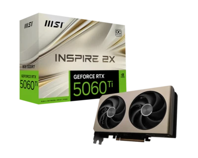 MSI GeForce RTX 5060 Ti 8G INSPIRE 2X OC Graphics Card GDDR7 128bit 28Gbps [NEW] - Image 1 of 4