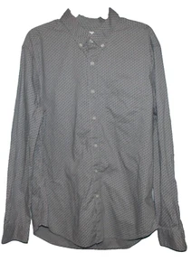 American Eagle Gray Geometric Collared LS Button Up Shirt Size L Junior Men's - Picture 1 of 3