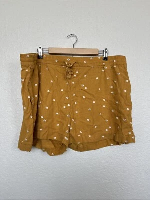 Pantalones Cortos Old Navy Para Mujer XXL Lino Mezcla Rayón Estampado Naranja Puños  Foto 1 de 4