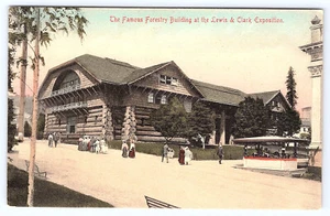 Lewis & Clark Exposition Forestry Building Sample Card Postcard D150 - Picture 1 of 2