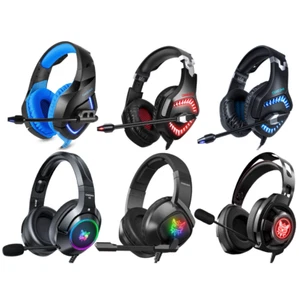ONIKUMA Gaming Headset LED Stereo Bass Surround with Mic for PS4 New Xbox One PC - Picture 1 of 25
