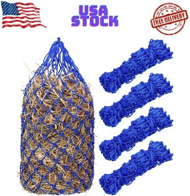 4 Pcs Slow Feed Hay Bag 40 Inch Hay Nets for Horses Hanging Hay Feeder for Goats