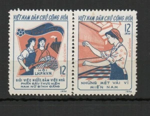 Vietnam du Nord 1974 mouvement des femmes 2 timbres neufs se tenant MNH /TR8426 - Imagen 1 de 1