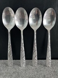 Set Of 4 Cambridge Stainless CONQUEST Dinner Spoons Flatware - Picture 1 of 16