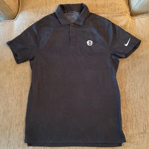 Nike Dri-Fit Tiger Woods Collection NY Nets Blade Collar Snap Polo Size L Black - Picture 1 of 16