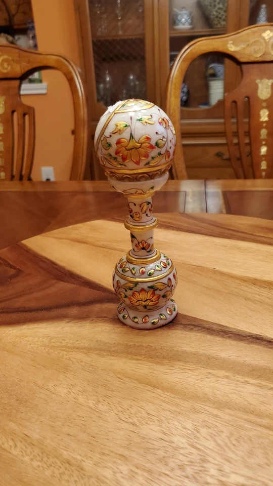 De Colección Mármol/Jabonera Hecha a Mano Pieza de Exhibición Mesa Pedestal Diseño de Arte Étnico Foto 1 de 4