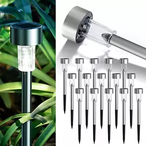 Solar Lights Outdoor Waterproof,16 Pack Stainless Steel LED Solar Garden Lights - Picture 1 of 12