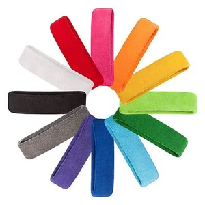 Women/Men Cotton Sweat Sweatband Headband Yoga Gym Stretch Head Band For Sport - Picture 1 of 22