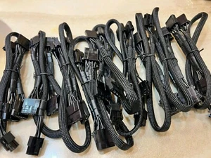 8 Pcs EVGA SuperNOVA 6 pin PERIF to 4X MOLEX IDE DRIVER POWER cable ,ORIGINAL - Picture 1 of 3