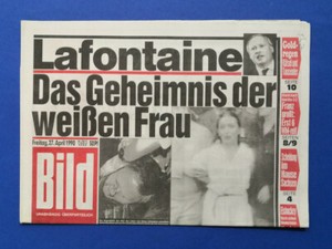 Bild Zeitung-       27. 4. 1990 - Lafontaine  Das Geheimnis der weißen Frau
