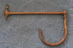 Antique Victorian Brass Gas Light Arm, Treaded Loop Pipe & Burner Hardware - Picture 1 of 8
