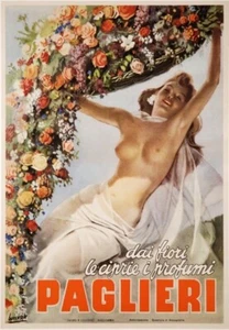 PAGLIERI TALC by Gino Boccasile original vintage poster on linen C1950 ON LINEN - Picture 1 of 1