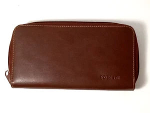 Rosetti Zip Around Accordion Style Ladies Wallet Brown 7 x 4 Vinyl - Picture 1 of 5
