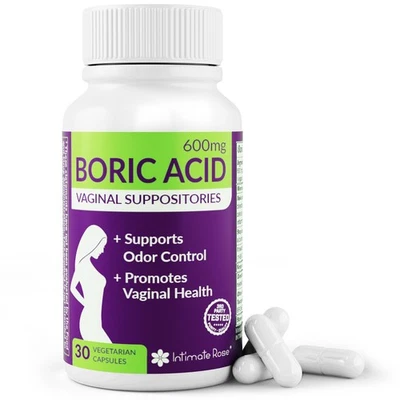 Boric Suppositories - 30 Count (600mg) - By Intimate Rose - Image 1 of 4